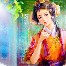 Схема вышивки «Девушка»