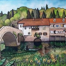 Схема вышивки «Городок на реке»