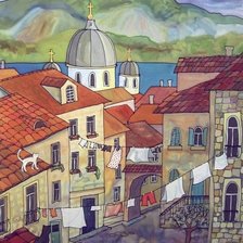 Схема вышивки «Старый город»