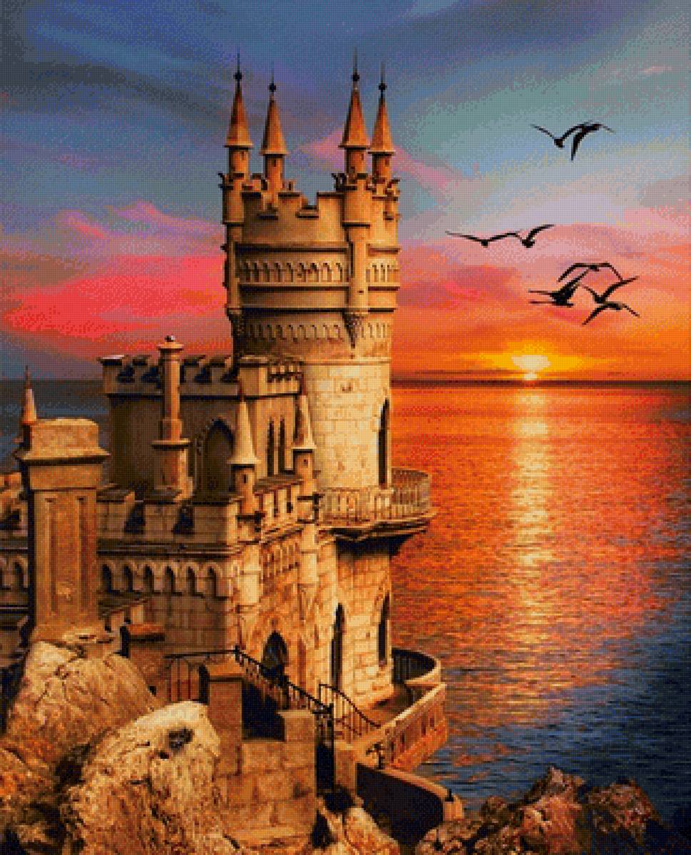 Ласточкино гнездо - море, закат, замок, крым - предпросмотр