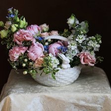 Схема вышивки «Букет в корзине»