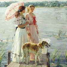 Схема вышивки «На пристани. Владимир Гусев»