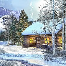 Схема вышивки «Зимний вечер»