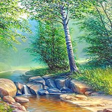 Схема вышивки «пейзаж»