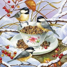 Схема вышивки «синички»