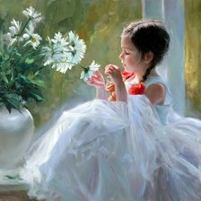 Схема вышивки «Гадание на ромашке. Владимир Волегов»