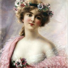 Схема вышивки «Девушка в венке. Эмиль Вернон»