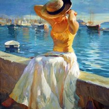 Схема вышивки «На причале. Владимир Волегов»