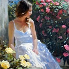 Девушка в розах. Владимир Волегов