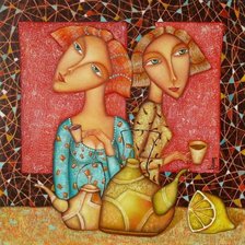 Схема вышивки «Чаепитие. Дмитрий Сулимов»