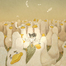 Схема вышивки «Утки гуси»