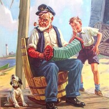 Схема вышивки «дедушка и аккордеон»