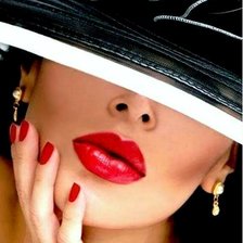 Схема вышивки «Дама в шляпе»