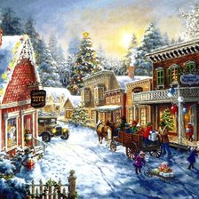Схема вышивки «Рождественская улочка»