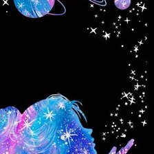 Схема вышивки «Девушка и звёзды»