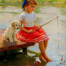 Схема вышивки «На рыбалке. Константин Разумов»