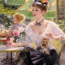 Схема вышивки «Дама с собачкой. Константин Разумов»