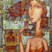 Схема вышивки «Утренний кофе. Сулимов Александр»