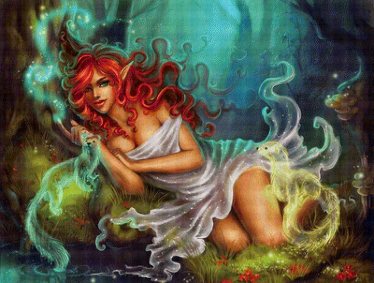 Девушка - фэнтези, сказка, иллюстрация - предпросмотр