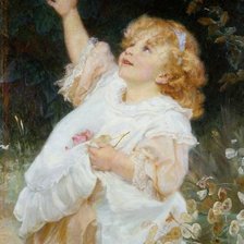 Схема вышивки «Девочка с розой. Фредерик Морган»