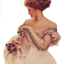 Девушка с котёнком. Харрисон Фишер