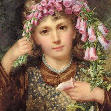 Схема вышивки «Девушка с наперстянкой. Сэмюэль Маклой»