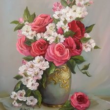 Схема вышивки «váza,kvety»