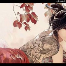 Схема вышивки «Гейша»