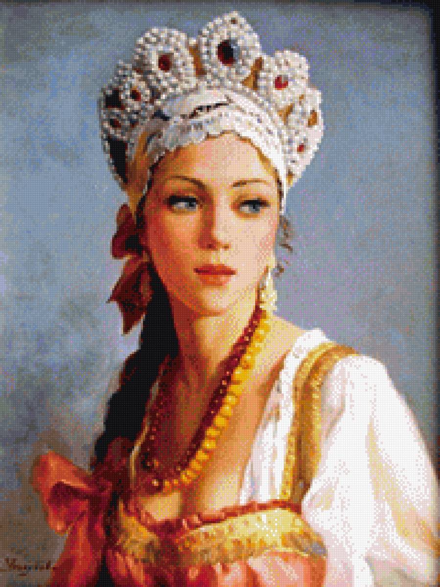 Русские красавицы - портрет., девушка.живопись, нагорнов - предпросмотр