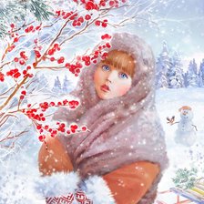 Схема вышивки «Зимняя девочка»