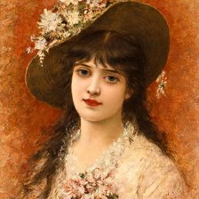 Схема вышивки «Портрет девушки. Эмиль Эйсман-Семеновский»