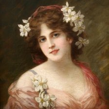 Схема вышивки «Старинный портрет девушки»