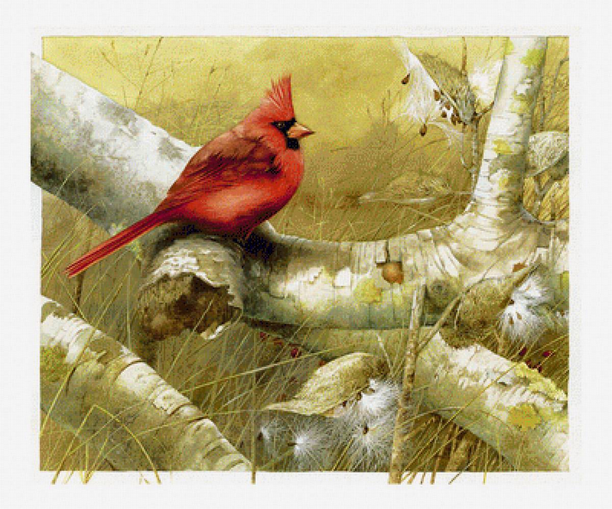 птицы. - живопись., птицы - предпросмотр