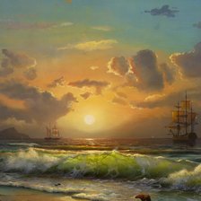 Схема вышивки «Море»