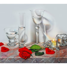 Схема вышивки «Натюрморт с розой.»