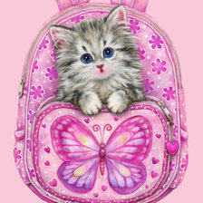 Схема вышивки «MOCHILA CON GATITO»