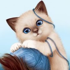 Схема вышивки «котенок с клубком»