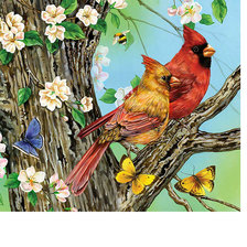 Схема вышивки «Птицы на ветке»