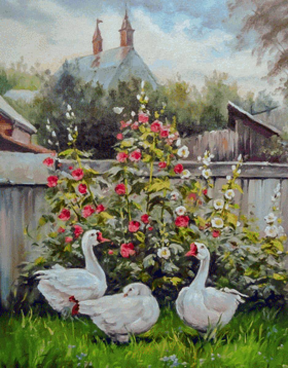 Geese. - scenarys.birds. - предпросмотр