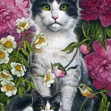 Схема вышивки «кошки»