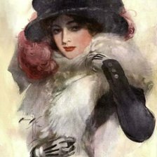 Схема вышивки «Портрет девушки. Харрисон Фишер»