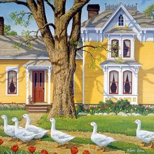 Схема вышивки «Деревня»