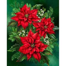 Схема вышивки «Пуансетия»