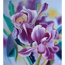 Схема вышивки «Ирисы.»