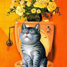 Схема вышивки «Котик»