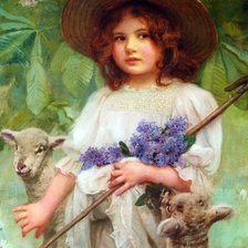 Схема вышивки «Пастушка. Артур Джон Элсли»