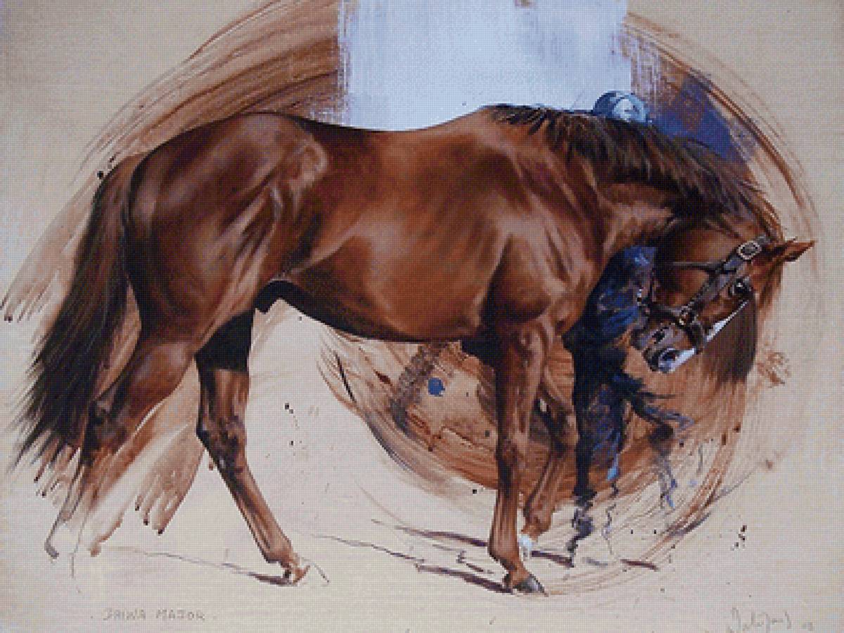 художник Hubert de Watrigant - животные, художники, лошади, конный спорт - предпросмотр