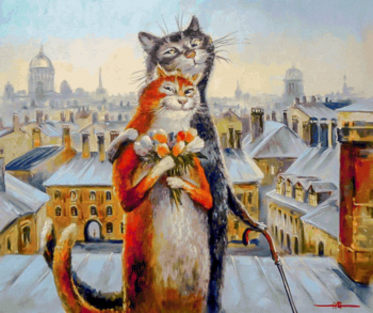 Love on the Roof. - snowscenes.animals. - предпросмотр