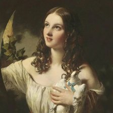 Схема вышивки «Девушка с голубем. Сэнт Джеймс»