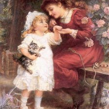 Схема вышивки «В саду. Фредерик Морган»